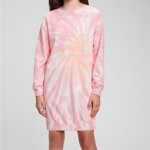 Gap Kids girls size M pink tie dye crewneck sweatshirt dress